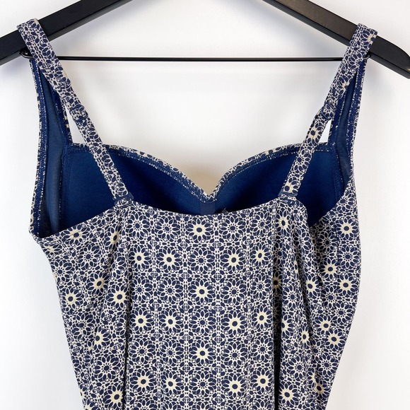 Niptuck (10) Womens Ruched Multi Fit Cup One Piece Swim Suit Floral Navy Blue - Picture 6 of 9